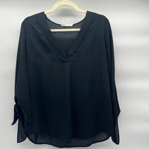 LUSH Sheer Black Blouse, Large
